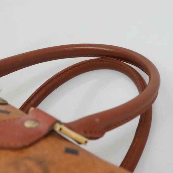 MCM Logogram Vicetos Hand Bag PVC Leather Brown Gold - Picture 8 of 15